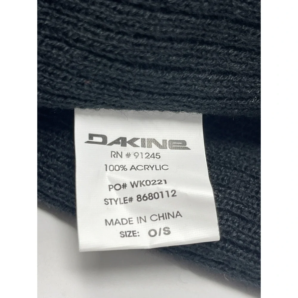 DAKINE Mens Grey‎ Black Striped Acrylic Beanie One Size